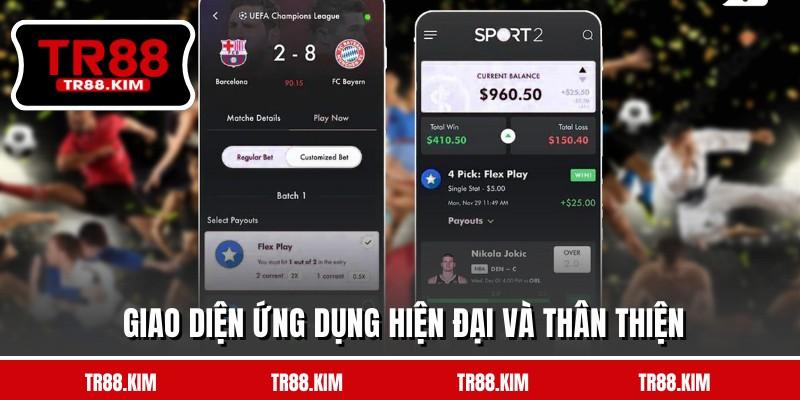 Giao diện ứng dụng hiện đại và thân thiện