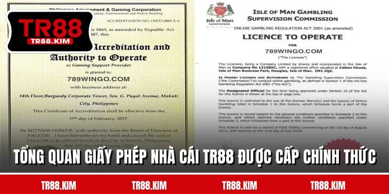 Tổng quan giấy phép nhà cái TR88 được cấp chính thức Tổng quan giấy phép nhà cái TR88 được cấp chính thức